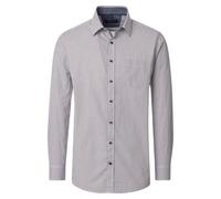 Langarmhemd CASAMODA "CASAMODA Freizeithemd Print", Herren, Gr. M, Normalgrößen, grau, 100% Baumwolle, bedruckt, comfort fit, Hemden (18073439-M) grau