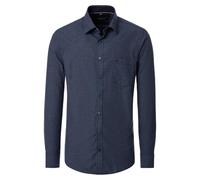Langarmhemd CASAMODA "CASAMODA Freizeithemd uni", Herren, Gr. 3XL, Normalgrößen, blau (dunkelblau), 100% Baumwolle, unifarben, lässig geschnitten, Hemden (45080920-XXXL) dunkelblau