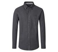 Casa Moda Langarmhemd CASAMODA Freizeithemd uni Herren 100% Baumwolle lässig dunkelgrau XL