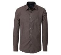 Langarmhemd CASAMODA "CASAMODA Freizeithemd uni", Herren, Gr. M, Normalgrößen, braun, 100% Baumwolle, unifarben, comfort fit, Hemden (45268561-M) braun