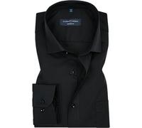 Businesshemd CASAMODA "CASAMODA Businesshemd extra langer Arm 69cm uni", Herren, Gr. 40, Normalgrößen, schwarz, 100% Baumwolle, unifarben, schmal, Hemden (29525720-40) schwarz
