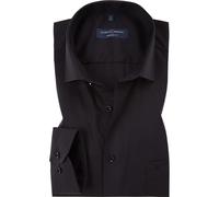 Businesshemd CASAMODA "CASAMODA Businesshemd uni", Herren, Gr. 45, Normalgrößen, schwarz, 100% Baumwolle, unifarben, schmal, Hemden (77101110-45) schwarz