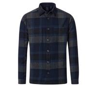 Langarmhemd CASAMODA "CASAMODA Hemdjacke uni", Herren, Gr. L, Normalgrößen, blau (dunkelblau), 50% Polyester, 40% Wolle, 10% Polyacryl, unifarben, Hemden (98591634-L) dunkelblau