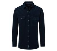 Langarmhemd CASAMODA "CASAMODA Hemdjacke uni", Herren, Gr. XXL, Normalgrößen, blau (dunkelblau), 100% Baumwolle, unifarben, lässig geschnitten, Hemden (58980411-XXL) dunkelblau