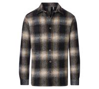 Langarmhemd CASAMODA "CASAMODA Hemdjacke kariert", Herren, Gr. XXL, Normalgrößen, braun, 70% Polyester, 30% Wolle, kariert, Basic, Hemden (63446026-XXL) braun