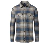 Langarmhemd CASAMODA "CASAMODA Hemdjacke kariert", Herren, Gr. L, Normalgrößen, blau, 100% Baumwolle, kariert, lässig geschnitten, Hemden (39274738-L) blau