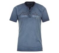 Henleyshirt CASAMODA "CASAMODA Henley uni", Herren, Gr. L, blau (mittelblau), 100% Baumwolle, Shirts (61332760-L) mittelblau
