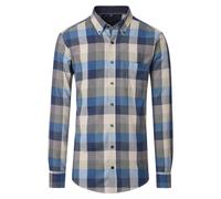 CASAMODA Herren Hemd Casual Fit Karo Blau Grau Langarm XXL