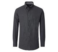 Langarmhemd CASAMODA "CASAMODA Freizeithemd uni", Herren, Gr. XXL, Normalgrößen, dunkelgrau, 100% Baumwolle, unifarben, comfort fit, Hemden (92250169-XXL) dunkelgrau