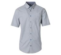 CASAMODA Herren Kurzarmhemd Beige Blau ? Casual Fit Freizeithemd mit grafischem Muster aus 100% Baumwolle 3XL