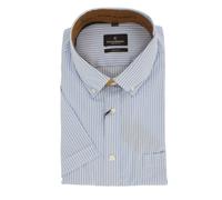 CASAMODA Herren Kurzarmhemd Blau Weiß Gestreift ? Casual Fit ? Baumwolle 5XL