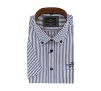 CASAMODA Herren Kurzarmhemd Blau Weiß Gestreift ? Casual Fit ? Baumwolle 5XL