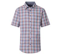CASAMODA Herren Kurzarmhemd kariert ? Casual Fit Baumwollhemd Blau Rot Beige 3XL