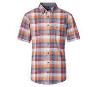 CASAMODA Herren Kurzarmhemd Kariert Orange Blau ? Comfort Fit Freizeithemd mit Button-Down-Kragen XXL