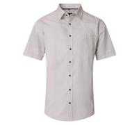 CASAMODA Herren Kurzarmhemd mit Minimalprint ? Casual Fit Baumwollhemd in Beige Blau XXL
