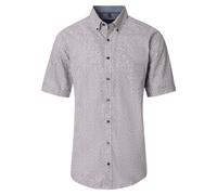 CASAMODA Herren Kurzarmhemd Weiß Blau Cognac Gemustert Comfort Fit XL