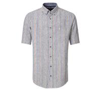 CASAMODA Herren Leinenhemd Kurzarm gestreift ? Casual Fit Sommerhemd mit Button-Down-Kragen XXL