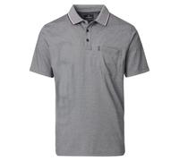 Casa Moda Herren Sport-Poloshirt Grau L Kurzarm 3‑Knopf Kragen 55% Baumwolle 45% Polyester