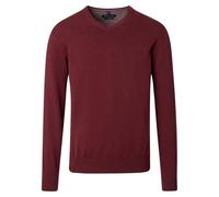Casa Moda Strickpullover Pullover uni Herren V-Ausschnitt 100% Baumwolle M sattes Rot