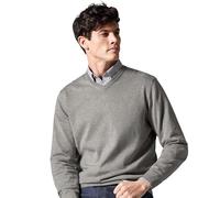 Casa Moda Herren Pullover V-Ausschnitt Hellgrau Langarm Normal geschnitten 100% Baumwolle Größe XXL