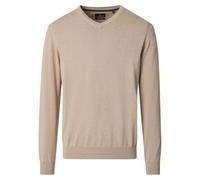 Casa Moda Herren Pullover 004430 V-Ausschnitt Regular Fit Champagner Beige 4XL