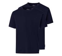 Casa Moda Regular Fit T-Shirt Rundhals Doppelpack blau, Einfarbig