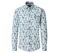 CASAMODA Herrenhemd Floral Blau Grün Casual Fit Langarm Baumwolle XXL