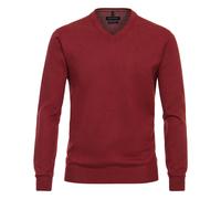 Casamoda Herrenpullover V-Ausschnitt Rot 100% Baumwolle Pima Feinstrick 5XL