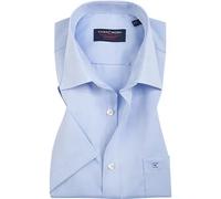 CASAMODA Herren Businesshemd Kurzarm uni Comfort Fit, blau, 53 Hellblau