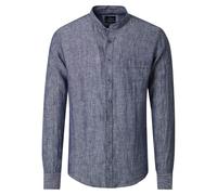 Casa Moda Casual Fit Leinenhemd blau, Einfarbig