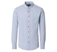 Casa Moda Casual Fit Leinenhemd blau, Einfarbig