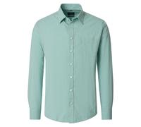 Langarmhemd CASAMODA "CASAMODA Freizeithemd Langarm uni", Herren, Gr. L, Normalgrößen, grün, 70% Baumwolle, 30% Leinen, unifarben, comfort fit, Hemden (54875335-L) grün