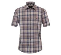 Leinenhemd CASAMODA "CASAMODA kariert" Gr. L, Normalgrößen, blau (graues mittelblau) Herren Hemden Karohemden (34161317-L) graues mittelblau