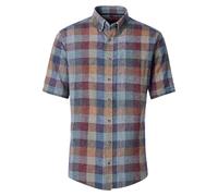 Casa Moda Leinenhemd kariert Casual Fit Kurzarm Herren Blau 3XL 50%Leinen/50%Baumwolle