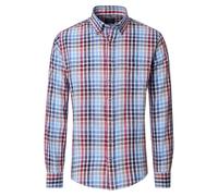 CASAMODA Leinenhemd kariert Casual Fit Rot 7XL