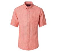 Kurzarmhemd CASAMODA "CASAMODA Leinenhemd Kurzarm uni", Herren, Gr. 3XL, Normalgrößen, hellorange, 100% Leinen, unifarben, lässig geschnitten, Hemden (42254265-XXXL) hellorange