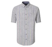 Leinenhemd CASAMODA "CASAMODA Leinenhemd gestreift", Herren, Gr. XXL, Normalgrößen, blau, 50% Leinen, 50% Baumwolle, gestreift, lässig geschnitten, Hemden (85245954-XXL) blau