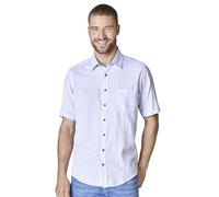Kurzarmhemd CASAMODA "CASAMODA Leinenhemd Kurzarm gestreift", Herren, Gr. 5XL, Normalgrößen, hellblau, 55% Leinen, 45% Baumwolle, gestreift, lässig geschnitten, Hemden (73535664-5XL) hellblau