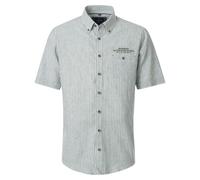 Kurzarmhemd CASAMODA "CASAMODA Leinenhemd Kurzarm gestreift", Herren, Gr. 3XL, Normalgrößen, grün, 55% Leinen, 45% Baumwolle, gestreift, lässig geschnitten, Hemden (57100041-XXXL) grün