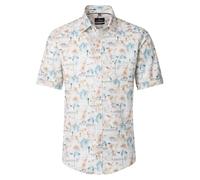 CASAMODA Leinenhemd Kurzarm Print Casual Fit Beige 6XL