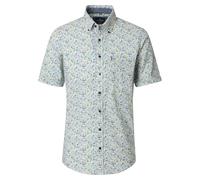 CASAMODA Leinenhemd Kurzarm Print Casual Fit Grün 7XL