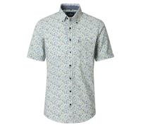 CASAMODA Leinenhemd Kurzarm Print Comfort Fit Grün 4XL