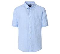 CASAMODA Leinenhemd Kurzarm Uni Casual Fit 100 blau XXL