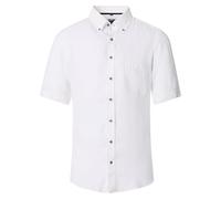 CasaModa Kurzarmhemd Herren Regular Fit Kurzarm Leinen Weiß, M