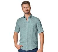 Kurzarmhemd CASAMODA "CASAMODA Leinenhemd Kurzarm uni", Herren, Gr. XL, Normalgrößen, blau (hellblau), 100% Leinen, unifarben, lässig geschnitten, Hemden (70804556-XL) hellblau