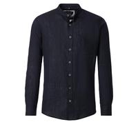 Leinenhemd CASAMODA "CASAMODA Leinenhemd uni", Herren, Gr. 3XL, Normalgrößen, schwarz (801 schwarz), 100% Leinen, unifarben, lässig geschnitten, Hemden (41506011-XXXL) 801 schwarz