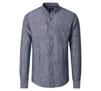 CASAMODA Leinenhemd Uni Casual Fit Blau 7XL