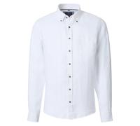 Leinenhemd CASAMODA "CASAMODA Leinenhemd uni", Herren, Gr. XXL, Normalgrößen, weiß, 100% Leinen, unifarben, lässig geschnitten, Hemden (66009554-XXL) weiß