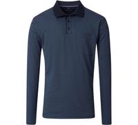CASAMODA Long Sleeve Poloshirt Structure Navy - Größe L Dunkelblau L