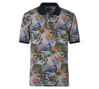 Poloshirt CASAMODA "CASAMODA Polo-Shirt Print", Herren, Gr. L, blau, 100% Baumwolle, Shirts (62908133-L) blau